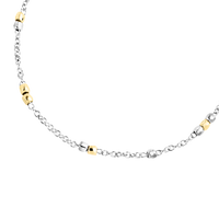 Sterling silver and 18K yellow gold mini Granelli bracelet - Yellow Gold & Silver