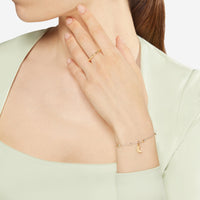 Sterling silver and 18K yellow gold mini Granelli bracelet - Yellow Gold & Silver