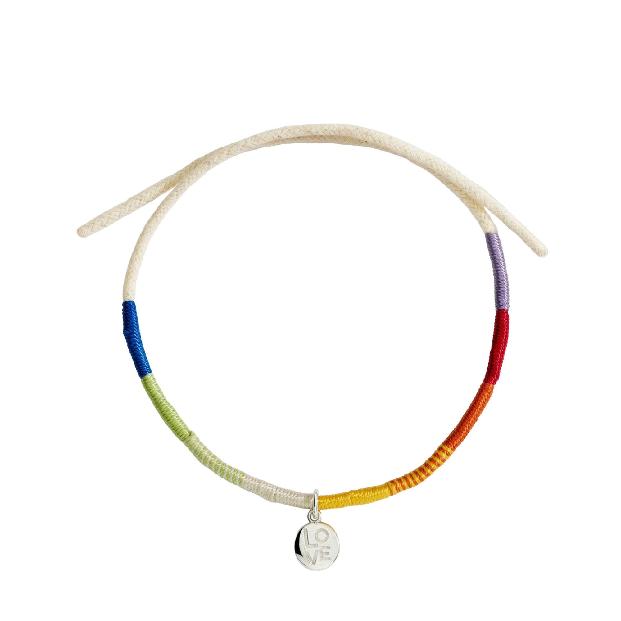 Bracelet LGBTQIA+ with ccharm in silver and multicolor enamel - Silver