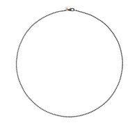Bollicine necklace in steel and black pvd with plaquette in 9K rose gold - Rose Gold & Steel