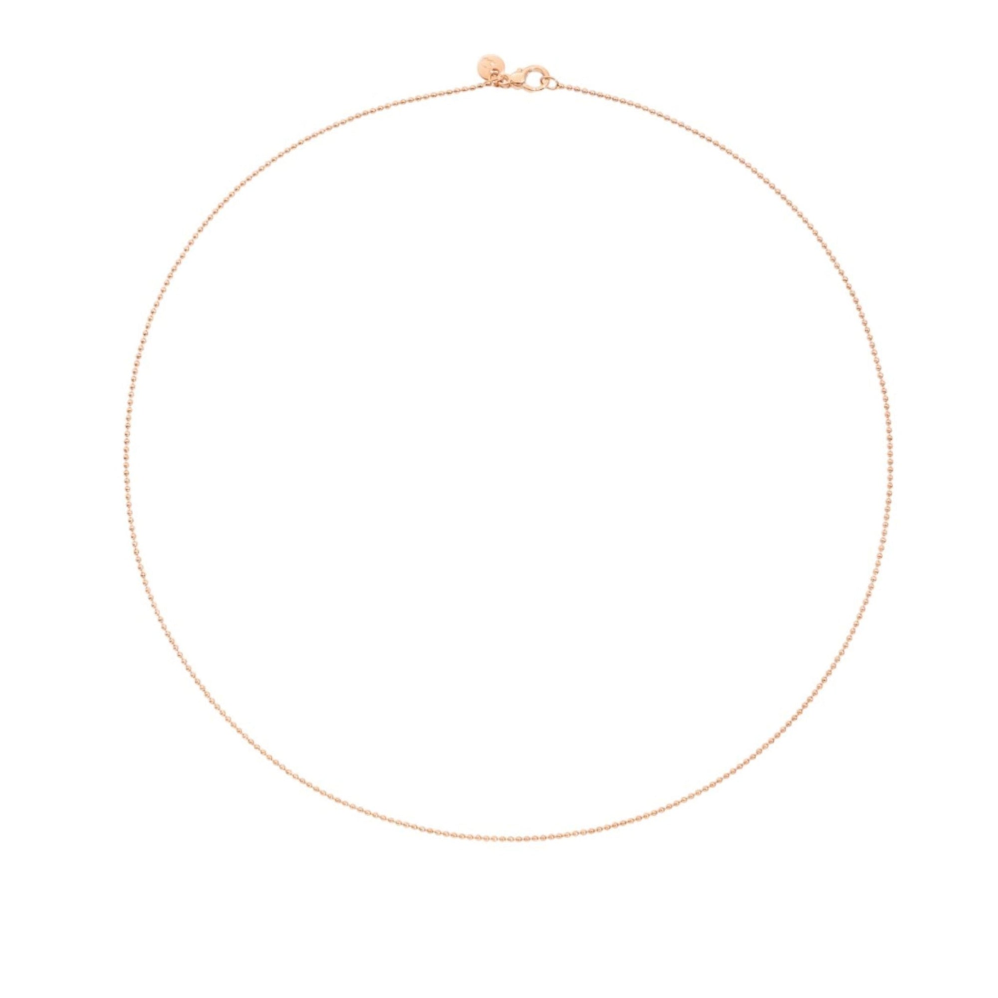 Bollicine necklace in 9K rose gold with plaquette in 9K rose gold - Rose Gold