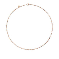 Mini granelli necklace in sterling silver and 9K rose gold, chain and brisè ring in steel, t-bar in 9K rose gold, plaquettes in silver and steel - Rose Gold & Silver