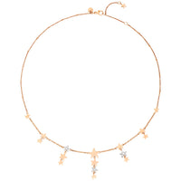 Star rose gold & white diamonds Necklace - Rose Gold