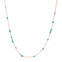 Mini granelli charm in 9K rose fold and turquoise ceramic and plaquette in 9K rose gold - Rose Gold