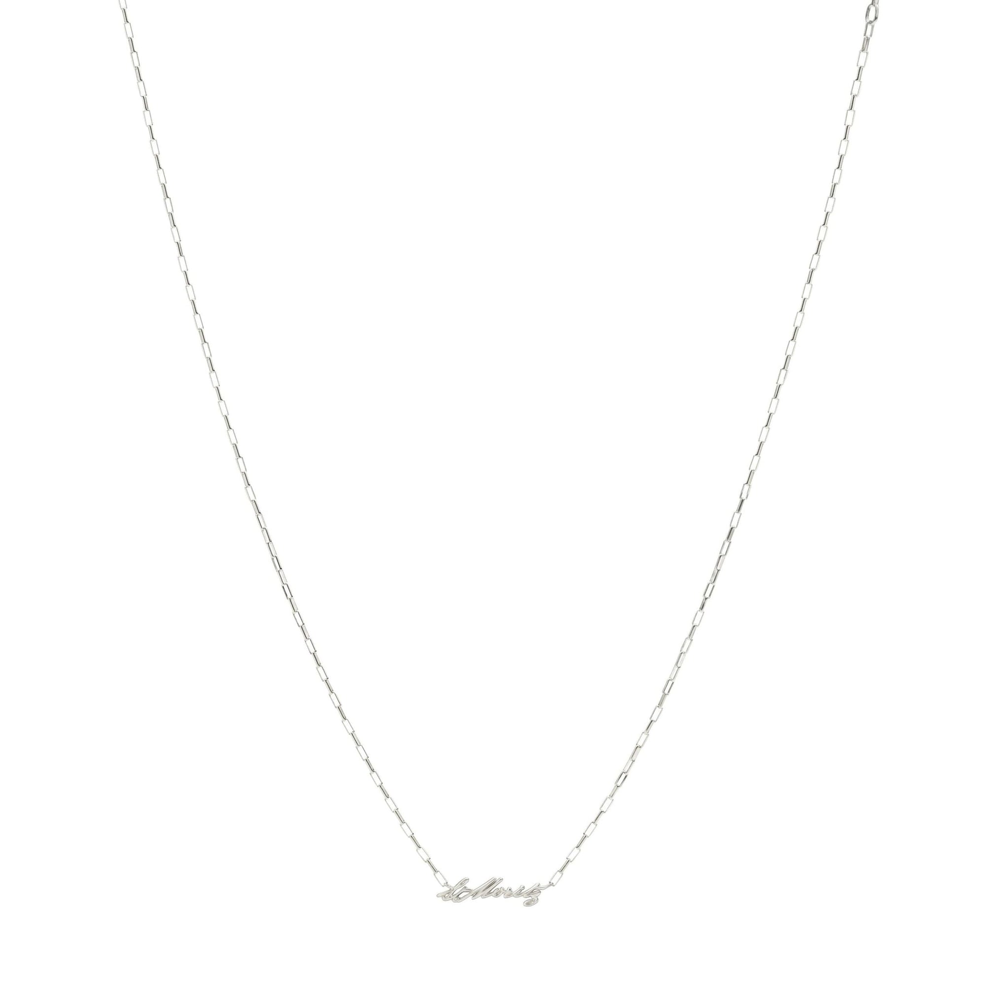 St Moritz necklace in 925 sterling silver, plaquette in 925 sterling silver - Silver