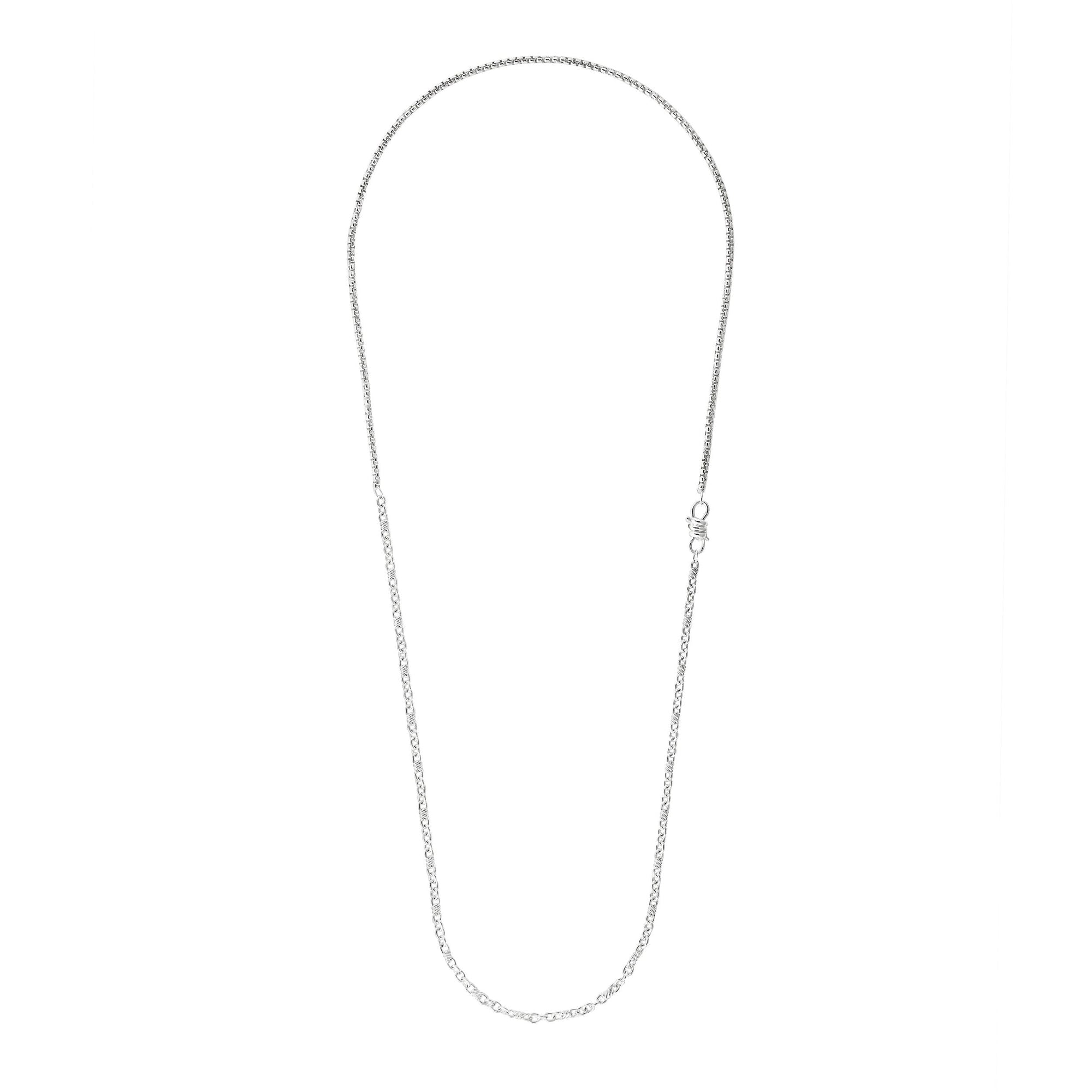 Nodo Necklace in 925 sterling silver with Nodo snap hook closure - Silver