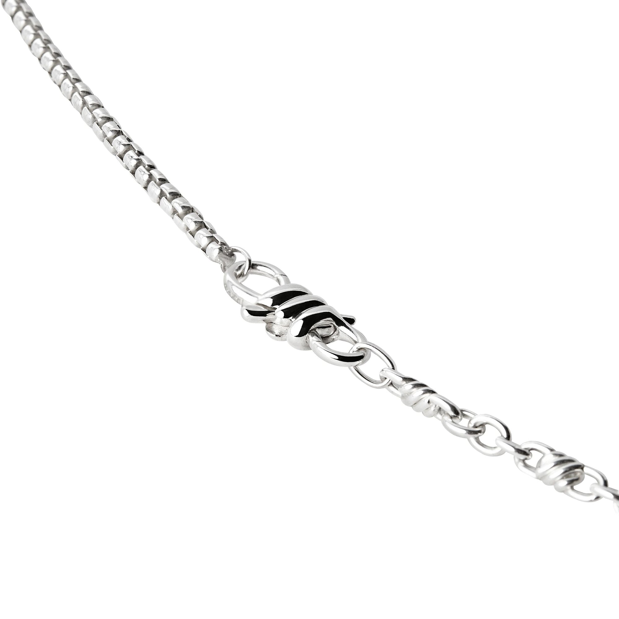 Nodo Necklace in 925 sterling silver with Nodo snap hook closure - Silver