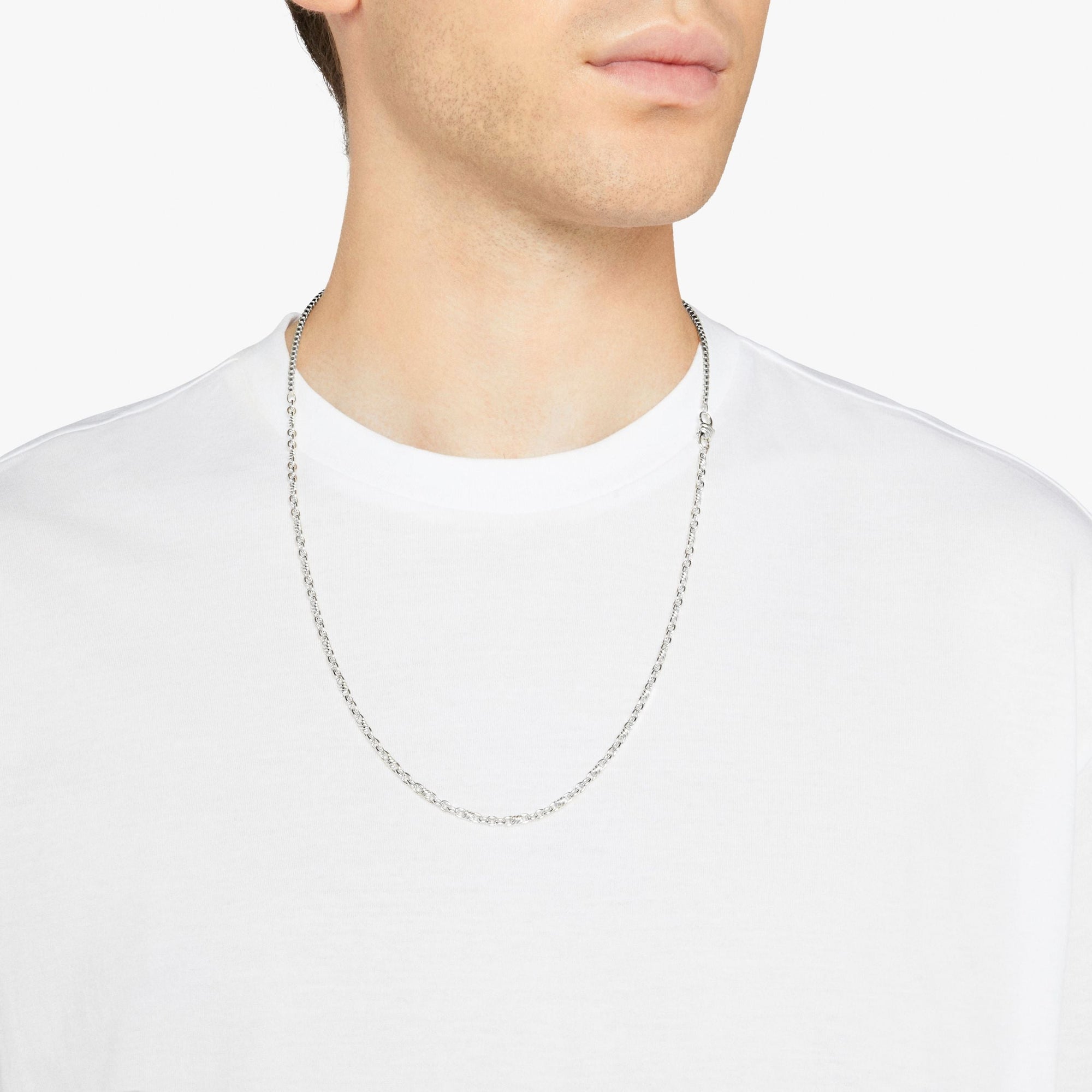 Nodo Necklace in 925 sterling silver with Nodo snap hook closure - Silver