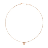 Lock rose gold plated silver Necklace - Rose Gold