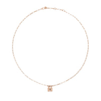 Lock rose gold plated silver Necklace - Rose Gold