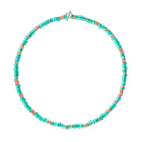 Rondelle gold plated silver & recycled plastic Necklace - Silver