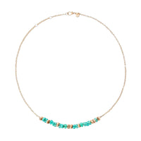 Rondelle rose gold plated silver & recycled plastic Necklace - Silver