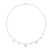 Stellina rose gold & crystal beads Necklace - Rose Gold