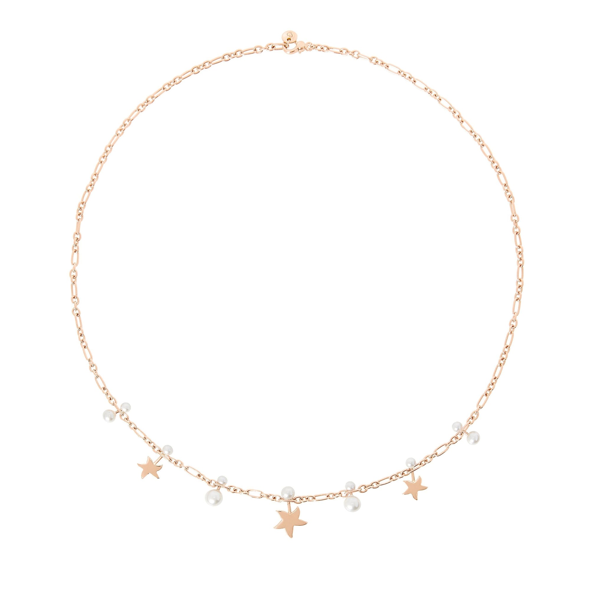 Stellina rose gold & crystal beads Necklace - Rose Gold