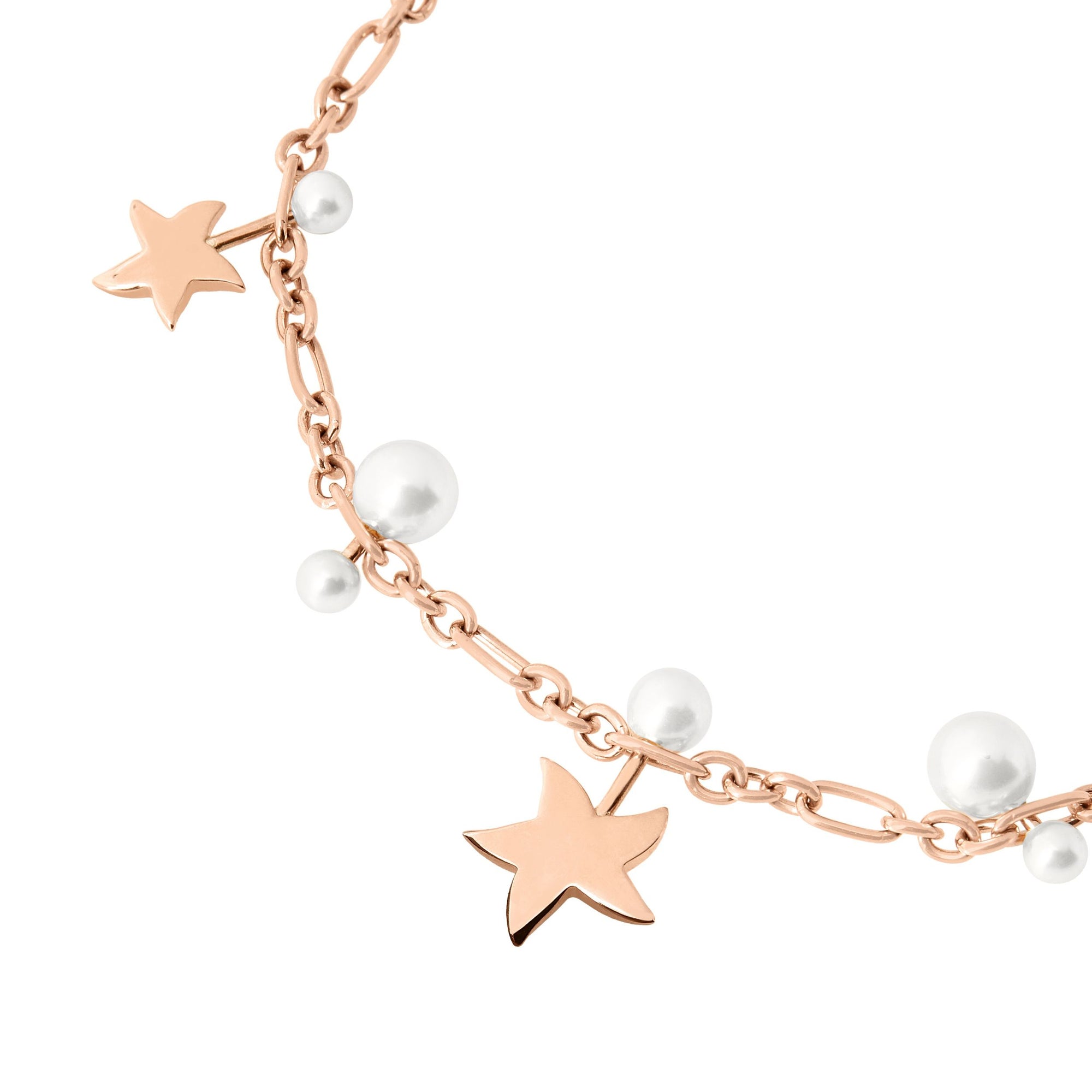 Stellina rose gold & crystal beads Necklace - Rose Gold