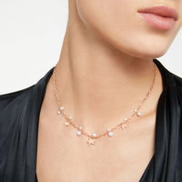 Stellina rose gold & crystal beads Necklace - Rose Gold