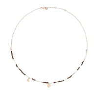 Moon and sun rose gold quartz & adularia Necklace - Rose Gold