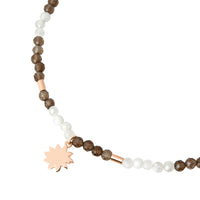 Moon and sun rose gold quartz & adularia Necklace - Rose Gold