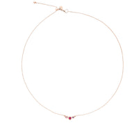 Bollicine necklace in 9K rose gold with 1 pink sapphire (ct 003), 1 ruby (ct 008) and 1 amethyst (ct 001) - Rose Gold