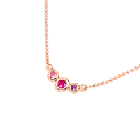 Bollicine rose gold sapphire ruby & amethyst Necklace - Rose Gold