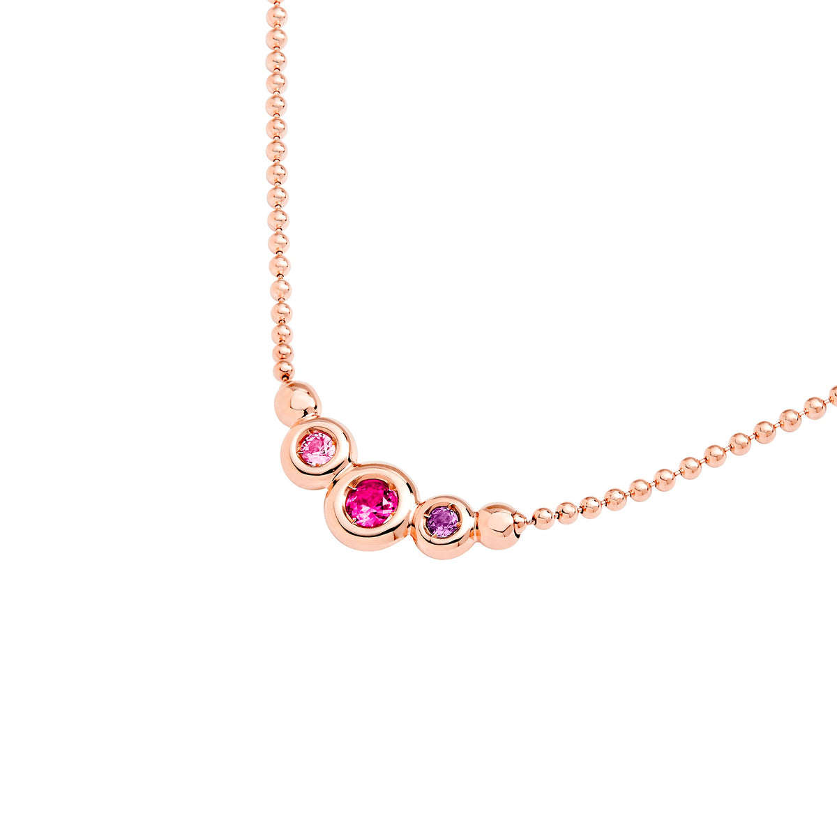 Bollicine rose gold sapphire ruby & amethyst Necklace - Rose Gold