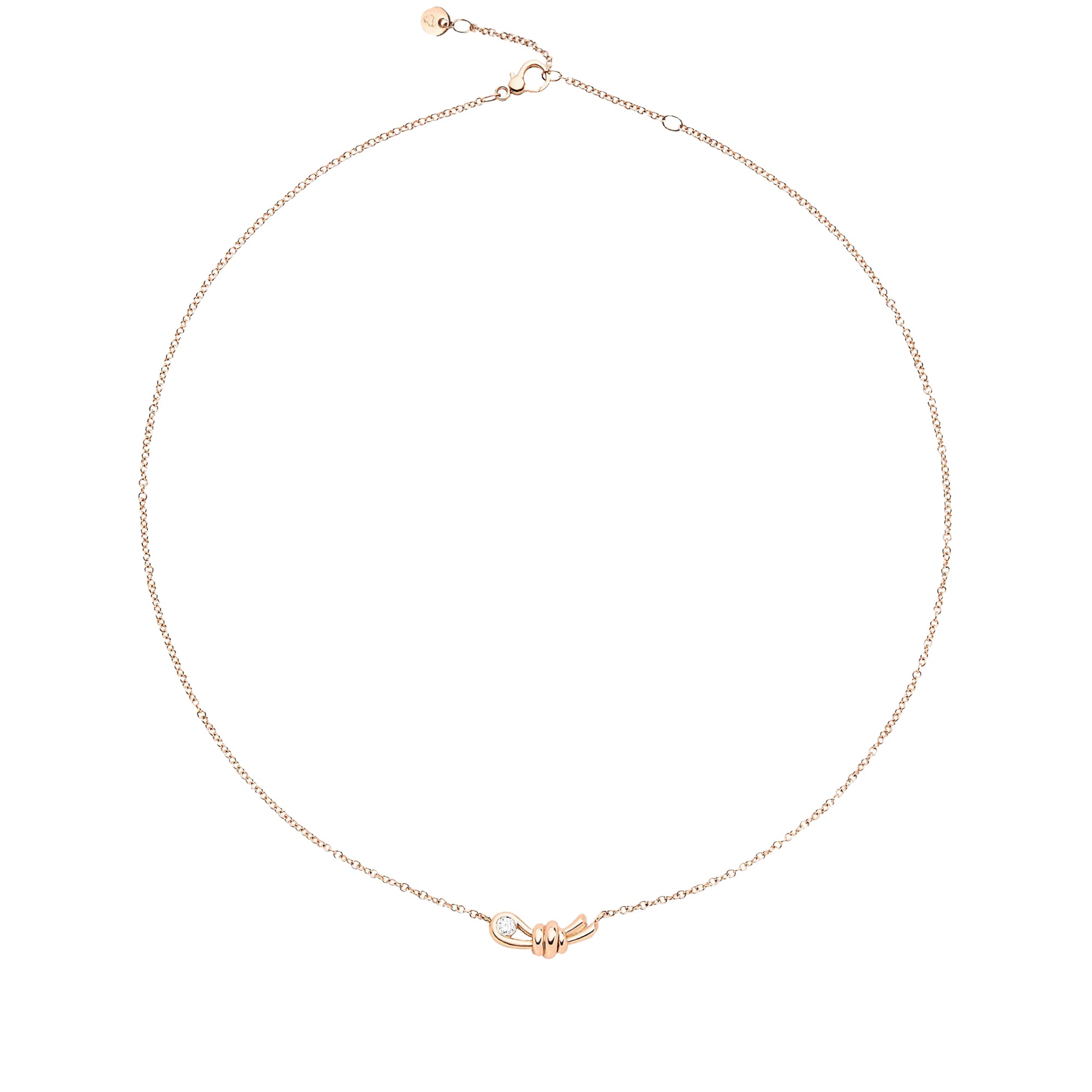 Nodo rose gold & white diamond Necklace - Rose Gold