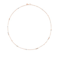9K rose gold and sterling silver mini Granelli necklace - Rose Gold & Silver