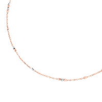 9K rose gold and sterling silver mini Granelli necklace - Rose Gold & Silver