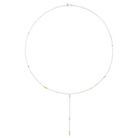 Lariat yellow gold & silver Necklace - Yellow Gold & Silver