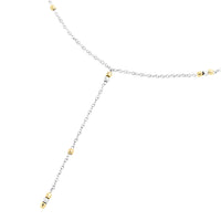 Lariat yellow gold & silver Necklace - Yellow Gold & Silver