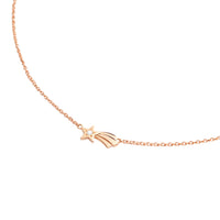9K rose gold Star Comet necklace with white diamonds (ct 0,02) - Rose Gold