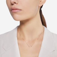 9K rose gold Star Comet necklace with white diamonds (ct 0,02) - Rose Gold