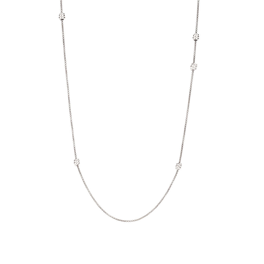 Nodo sautoir in sterling silver with 5 Stoppers in sterling silver - Silver