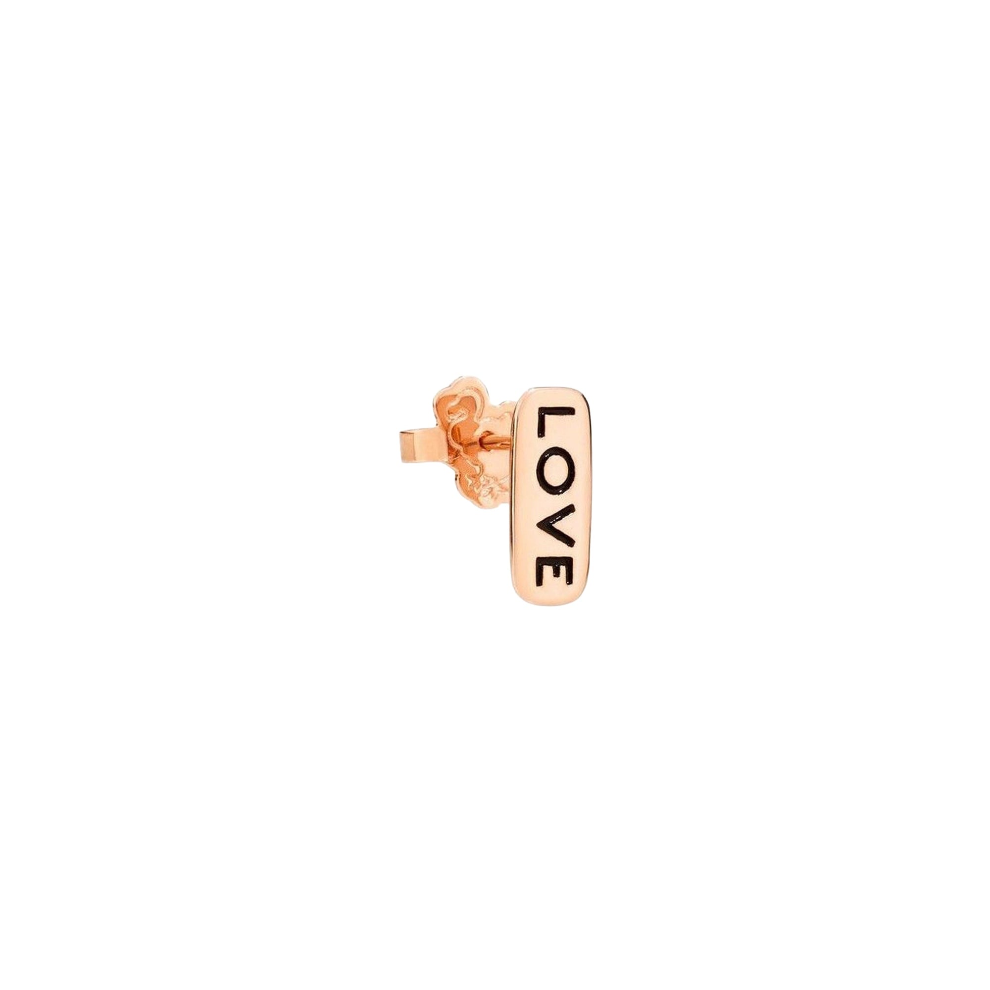 Love tag Earring in 9K rose gold half pair - Rose Gold