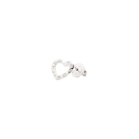 Heart white gold & diamonds Stud Half-pair earring - Rose Gold