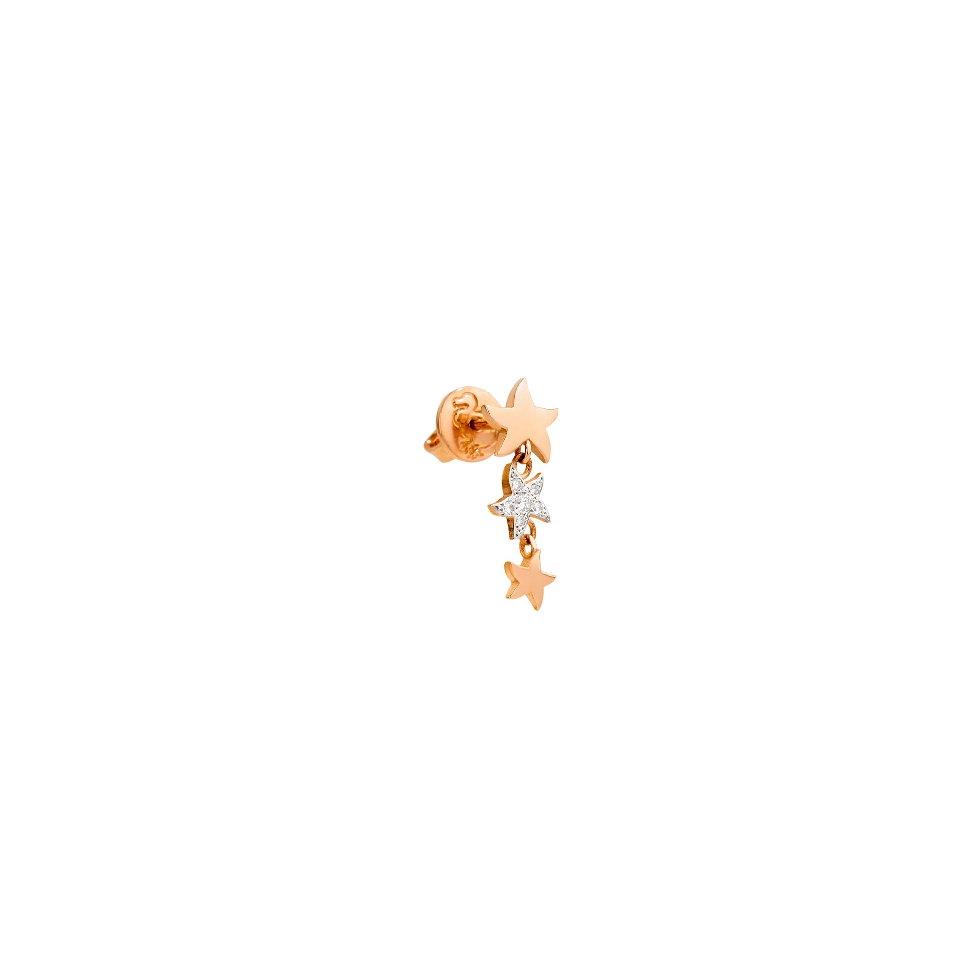Star rose gold & diamonds Stud Half-pair earring - Rose Gold