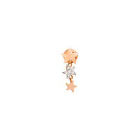 Star rose gold & diamonds Stud Half-pair earring - Rose Gold