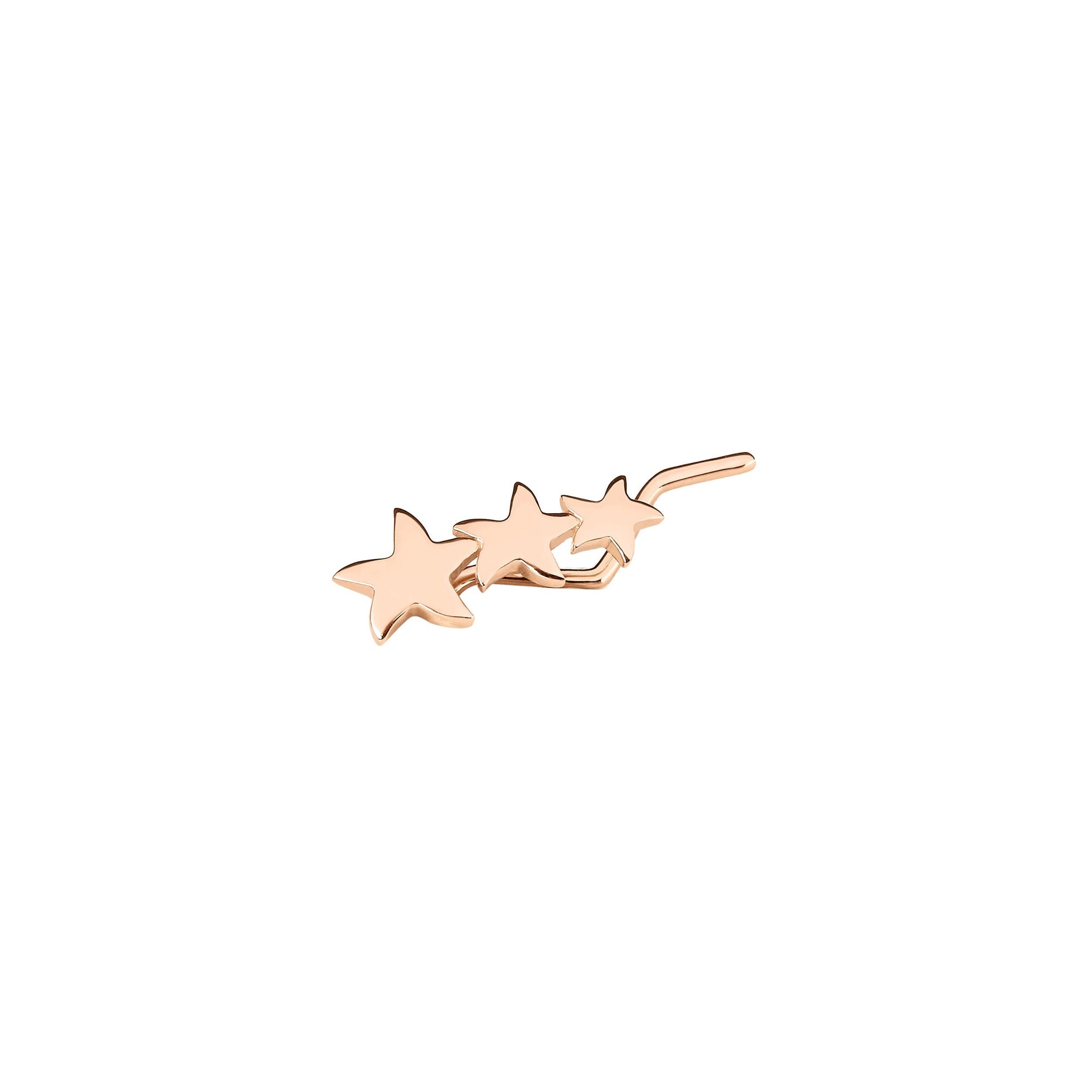 Crawler earring with stars in 9K rose gold - Rose Gold