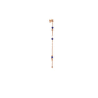 Mini granelli pendant earring in 9K rose gold and blue ceramic Half pair - Rose Gold
