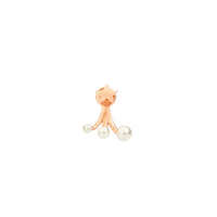 Stellina rose gold & crystal beads Half-pair earring - Rose Gold