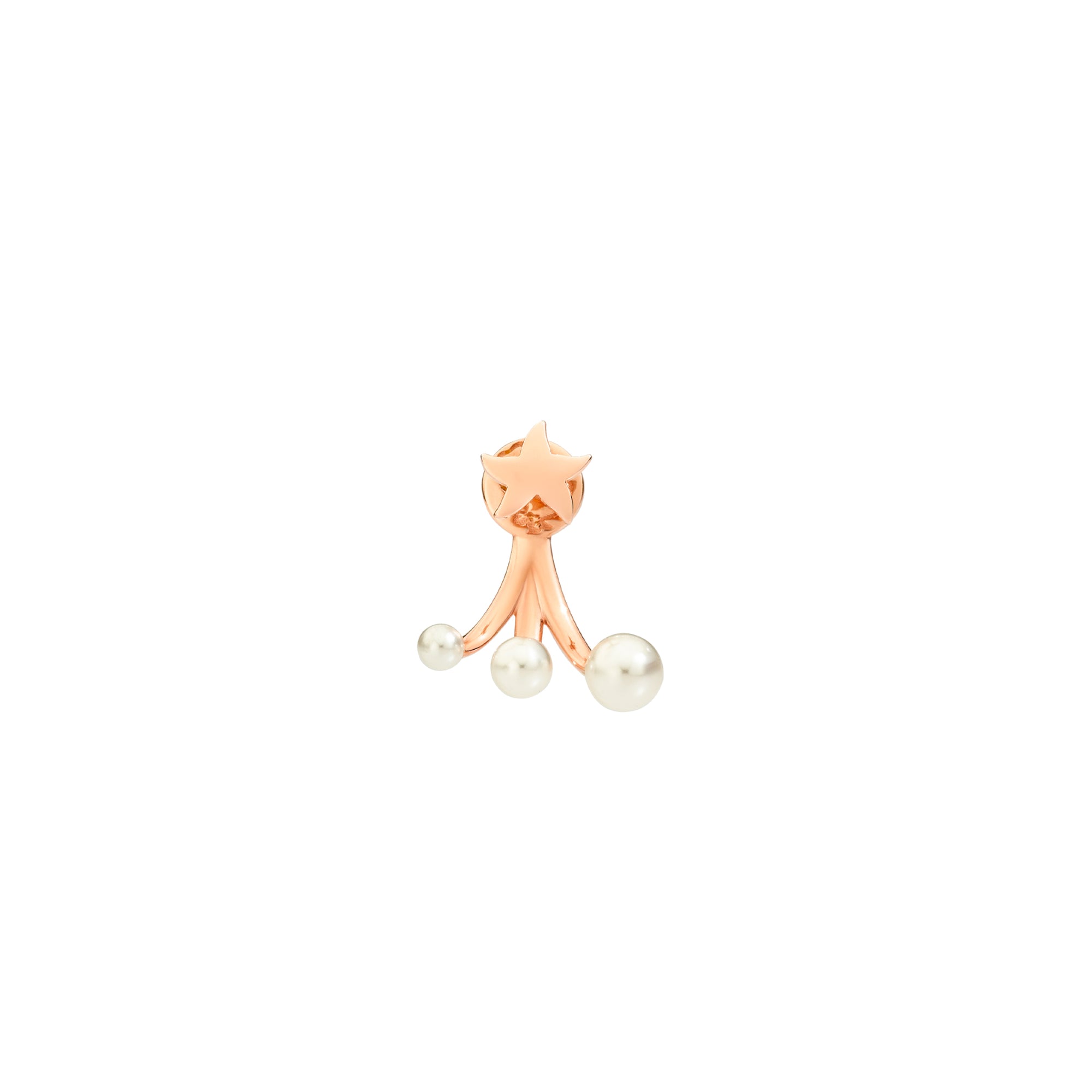 Stellina rose gold & crystal beads Half-pair earring - Rose Gold