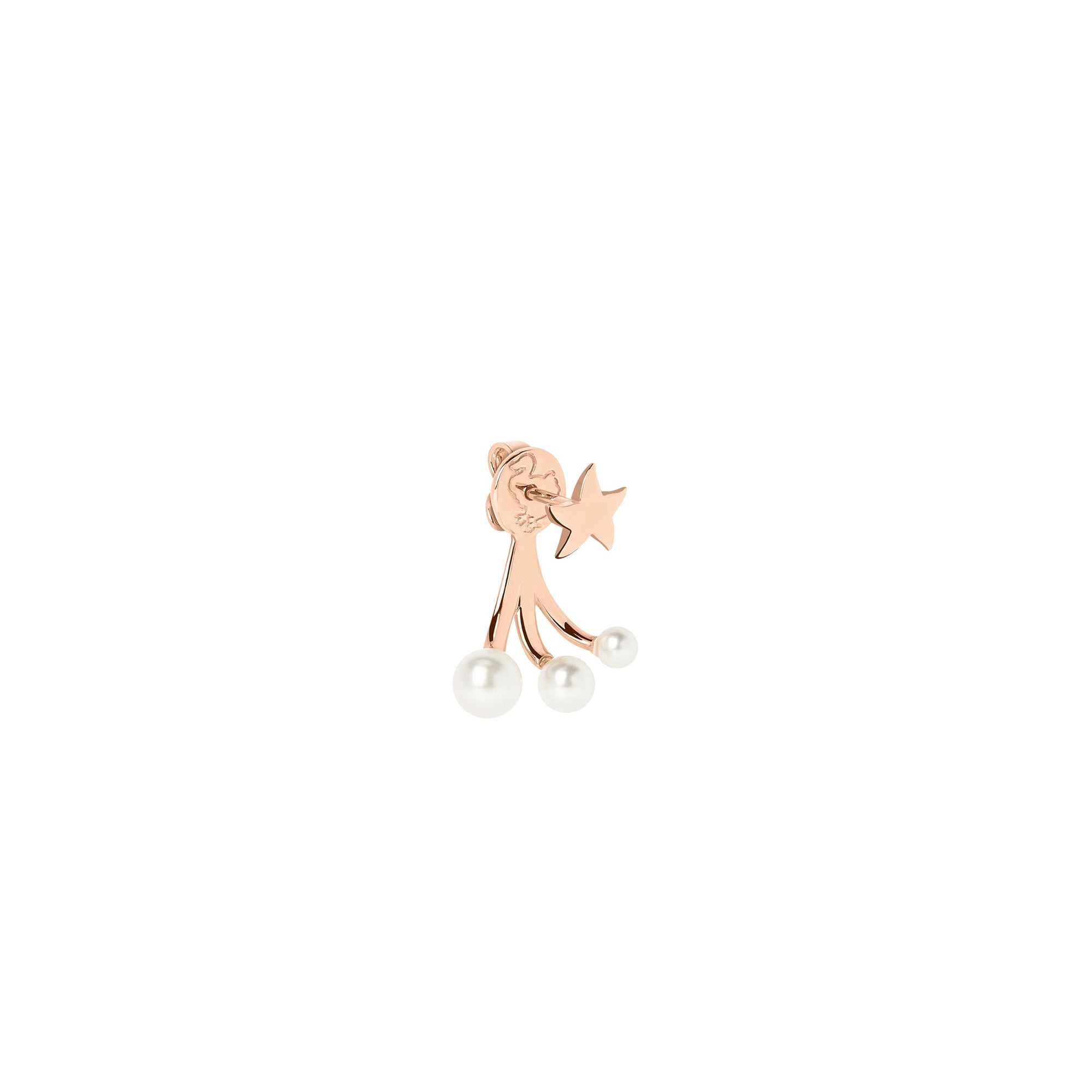 Stellina rose gold & crystal beads Half-pair earring - Rose Gold