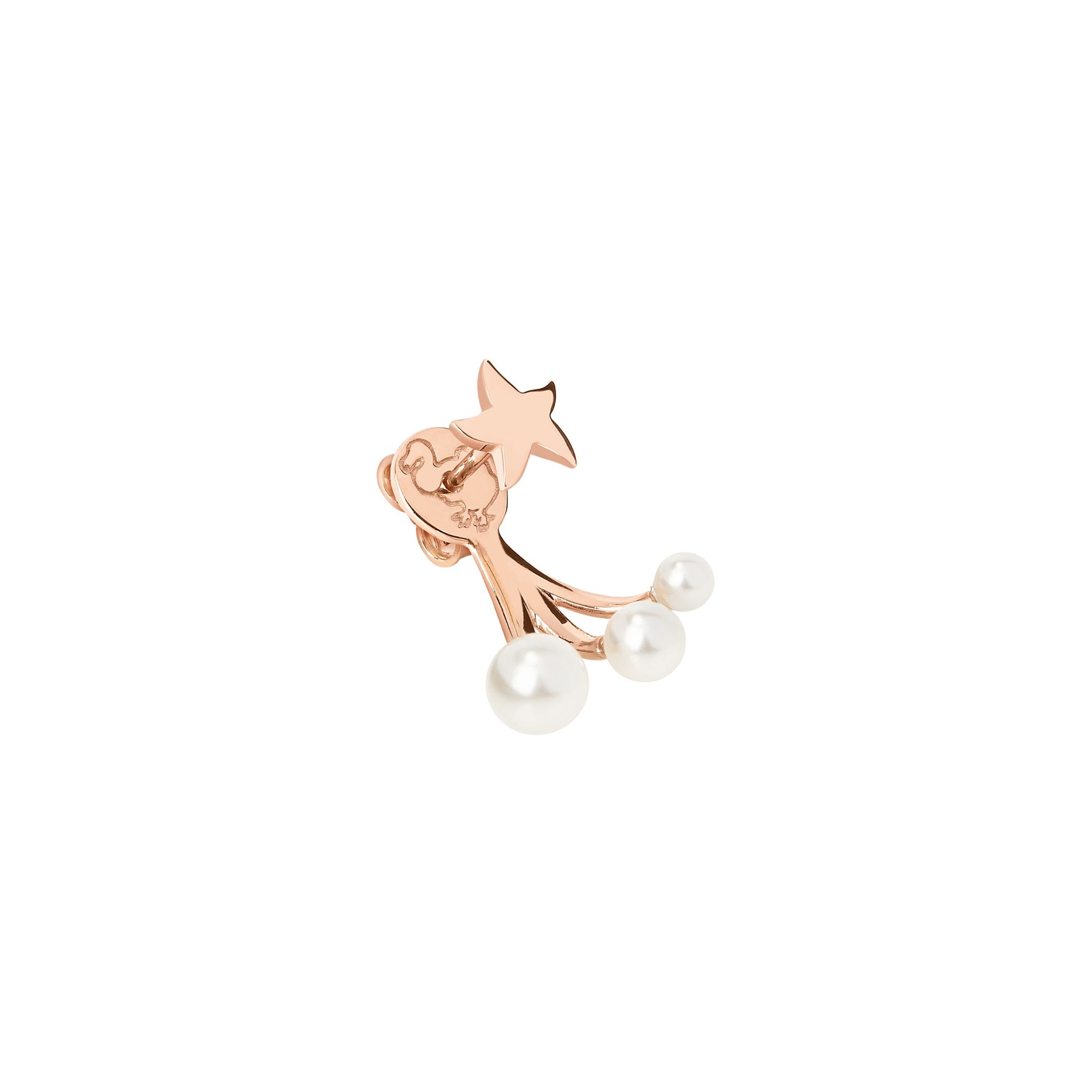 Stellina rose gold & crystal beads Half-pair earring - Rose Gold