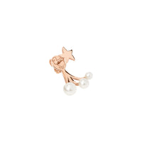Stellina rose gold & crystal beads Half-pair left earring - Rose Gold