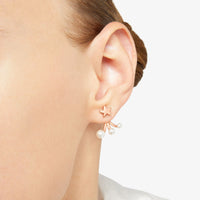 Stellina rose gold & crystal beads Half-pair earring - Rose Gold
