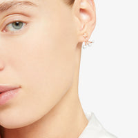 Stellina rose gold & crystal beads Half-pair earring - Rose Gold