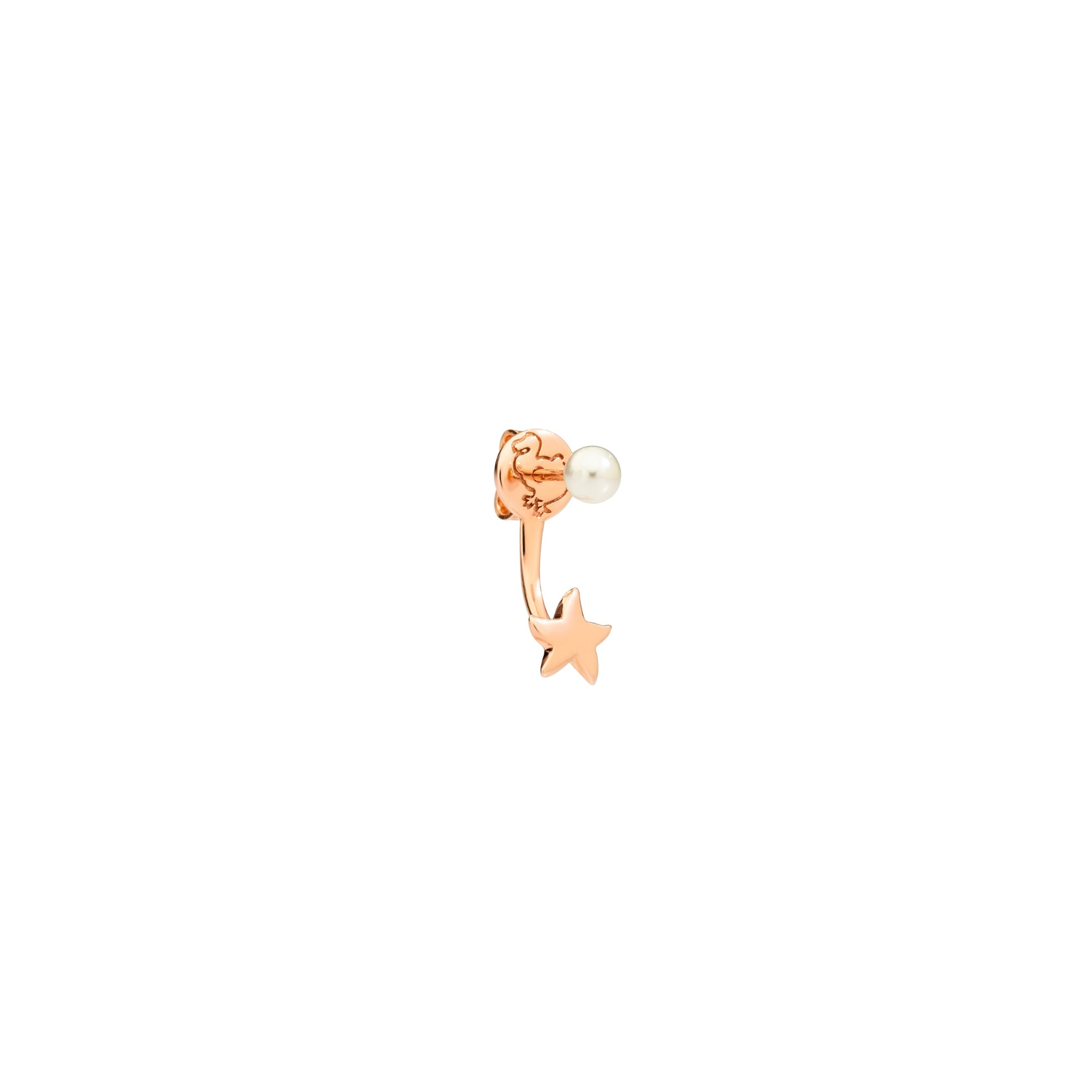 Stellina rose gold & crystal beads Half-pair earring - Rose Gold