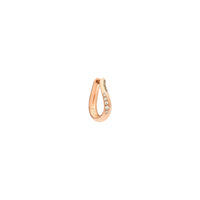 Essentials rose gold & diamonds wave Half-pair Earring - Rose Gold