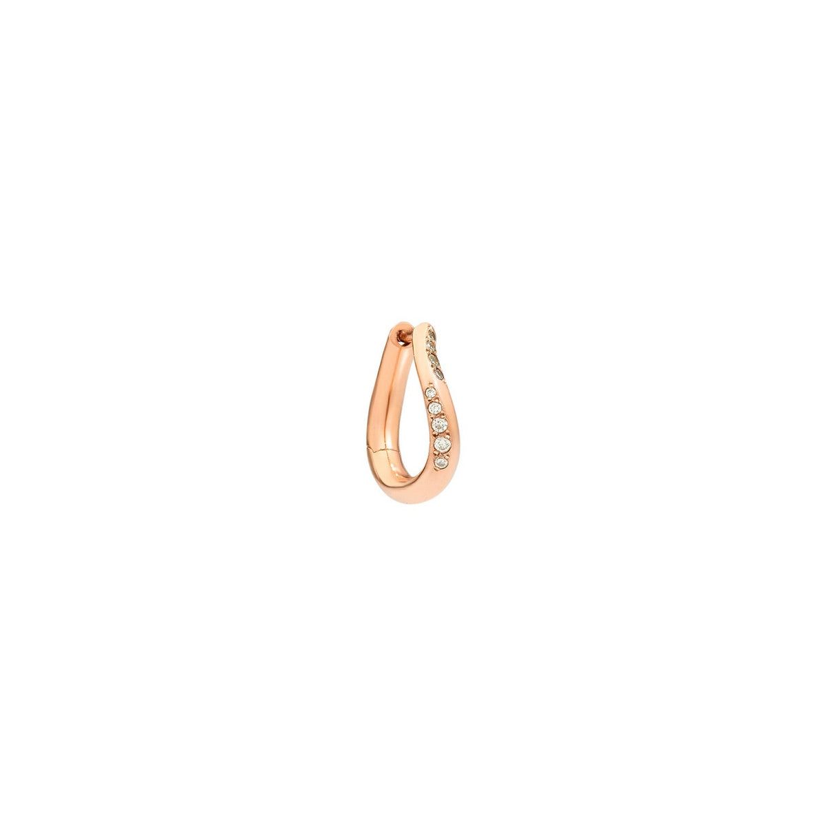 Essentials rose gold & diamonds wave Half-pair Earring - Rose Gold