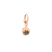 Hanging Moon & Sun earrings in 9K rose gold with 13 brown diamonds (ct 0086) Half pair - Rose Gold